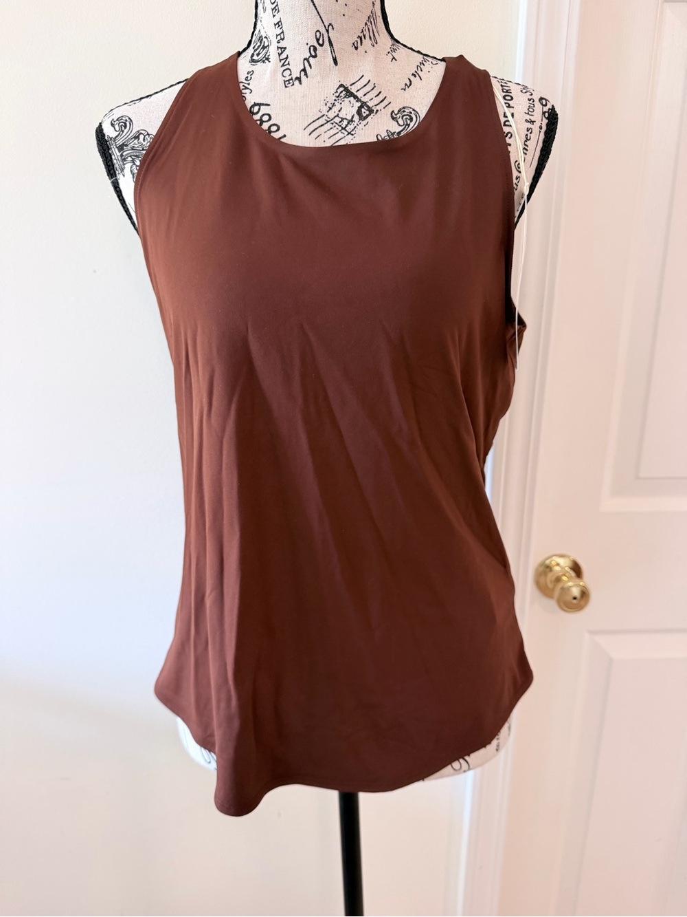 Oysho Women Brown Open Back Breathable Activewear Tank Top Large 4792/293/784/04